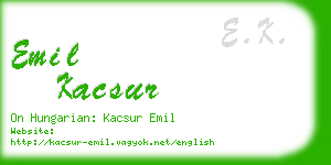 emil kacsur business card